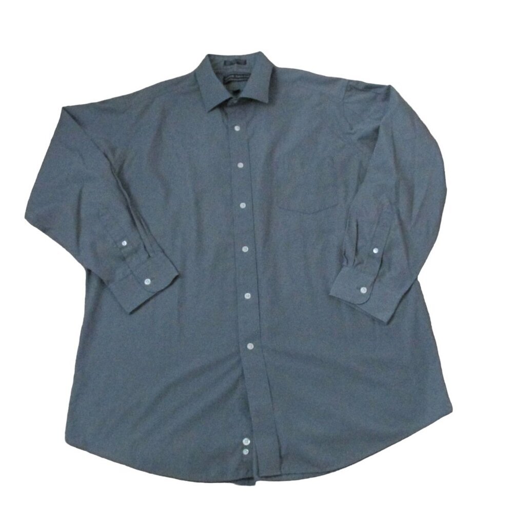 David Taylor Button Down Shirt Mens Size 17.5 34/35 Dark Gray Long Sleeve Collar